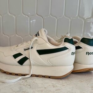 Reebok Comfort Footbed by Ortholite Cream and Green  Glide Sneakers